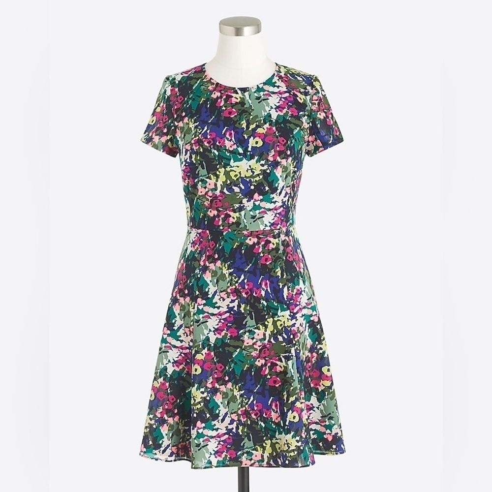 J Crew Printed Flutter Dress